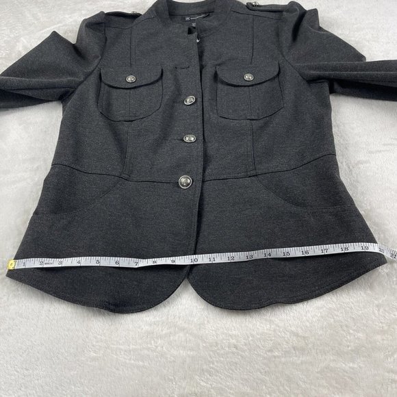 INC INTERNATIONAL CONCEPTS Women's Military Style Ponte Knit Jacket Large Gray - Picture 8 of 16